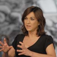 Foto Nicoloro G. 08/04/2011 Milano Trasmissione televisiva su La7 " Invasioni barbariche " condotta da Daria Bignardi. nella foto Daria Bignardi