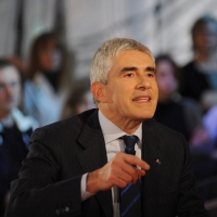 Foto Nicoloro G. 11/02/2011 Milano Trasmissione televisiva su La7 " Invasioni barbariche " condotta da Daria Bignardi. nella foto Pier Ferdinando Casini