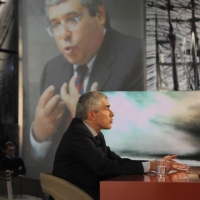 Foto Nicoloro G. 11/02/2011 Milano Trasmissione televisiva su La7 " Invasioni barbariche " condotta da Daria Bignardi. nella foto Pier Ferdinando Casini