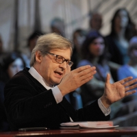 Foto Nicoloro G. 12/11/2010 Milano, Trasmissione televisiva "Le Invasioni barbariche" in programmazione su La7 e condotta da Daria Bignardi. nella foto Vittorio Sgarbi
