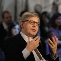 Foto Nicoloro G. 12/11/2010 Milano, Trasmissione televisiva "Le Invasioni barbariche" in programmazione su La7 e condotta da Daria Bignardi. nella foto Vittorio Sgarbi