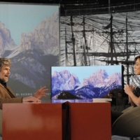 Foto Nicoloro G. Milano 17/12/2010 Ultima puntata dell’ edizione 2010 della trasmissione su La7 ” Invasioni barbariche “. nella foto Reinhold Messner – Daria Bignardi