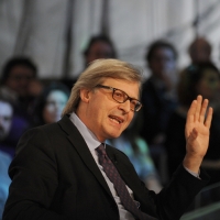 Foto Nicoloro G. 18/03/2011 Milano Trasmissione televisiva su La7 " Invasioni barbariche " condotta da Daria Bignardi. nella foto Vittorio Sgarbi