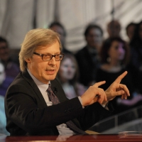Foto Nicoloro G. 18/03/2011 Milano Trasmissione televisiva su La7 " Invasioni barbariche " condotta da Daria Bignardi. nella foto Vittorio Sgarbi