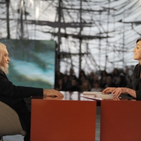 Foto Nicoloro G. 28/01/2011 Milano Trasmissione televisiva su La7 " Invasioni barbariche " condotta da Daria Bignardi. nella foto Enzo Bianchi – Daria Bignardi