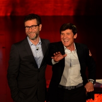 01/11/2015  Milano   Trasmissione televisiva su Rai 3 ' Che tempo che fa '. nella foto Fabio Fazio e il cantante Gianni Morandi.