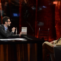 Foto Nicoloro G.   03/05/2015  Milano   Trasmissione televisiva su Rai 3 " Che tempo che fa ". nella foto Fabio Fazio e il giornalista e scrittore Stefano Bartezzaghi.