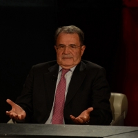 Foto Nicoloro G.  03/05/2015  Milano   Trasmissione televisiva su Rai 3 " Che tempo che fa ". nella foto il professore Romano Prodi.