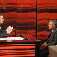 Foto Nicoloro G. 04/11/2012 Milano Trasmissione televisiva su Rai3 ” Che tempo che fa ” condotta da Fabio Fazio. nella foto Fabio Fazio – Carlo De Benedetti