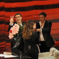 Foto Nicoloro G. 04/11/2012 Milano Trasmissione televisiva su Rai3 ” Che tempo che fa ” condotta da Fabio Fazio. nella foto Fabio Fazio – Sergio Castellitto – Penelope Cruz
