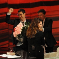 Foto Nicoloro G. 04/11/2012 Milano Trasmissione televisiva su Rai3 ” Che tempo che fa ” condotta da Fabio Fazio. nella foto Fabio Fazio – Sergio Castellitto – Penelope Cruz