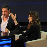 Foto Nicoloro G. 04/11/2012 Milano Trasmissione televisiva su Rai3 ” Che tempo che fa ” condotta da Fabio Fazio. nella foto Sergio Castellitto – Penelope Cruz
