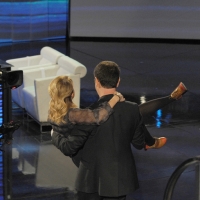 Foto Nicoloro G. 04/11/2012 Milano Trasmissione televisiva su Rai3 ” Che tempo che fa ” condotta da Fabio Fazio. nella foto Fabio Fazio – Luciana Littizzetto