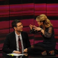 Foto Nicoloro G. 04/11/2012 Milano Trasmissione televisiva su Rai3 ” Che tempo che fa ” condotta da Fabio Fazio. nella foto Fabio Fazio – Luciana Littizzetto