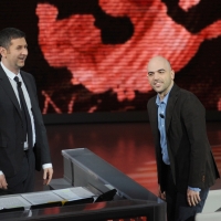 Foto Nicoloro G. 06/03/2011 Milano Trasmissione televisiva su Rai3 " Che tempo che fa " condotta da Fabio Fazio. nella foto Fabio Fazio – Roberto Saviano