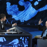 Foto Nicoloro G. 06/03/2011 Milano Trasmissione televisiva su Rai3 " Che tempo che fa " condotta da Fabio Fazio. nella foto Fabio Fazio – Roberto Saviano