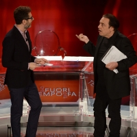 Foto Nicoloro G. 09-01-2016 Milano Trasmissione televisiva su Rai 3 ' Che fuori tempo che fa '. nella foto Fabio Fazio e Nino Frassica.