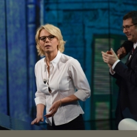 Foto Nicoloro G. 10/03/2013 Milano Trasmissione televisiva su Rai3 " Che tempo che fa " condotta da Fabio Fazio. nella foto Maria De Filippi – Fabio Fazio