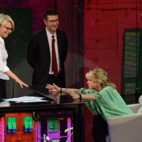 Foto Nicoloro G. 10/03/2013 Milano Trasmissione televisiva su Rai3 " Che tempo che fa " condotta da Fabio Fazio. nella foto Maria De Filippi – Fabio Fazio – Luciana Littizzetto