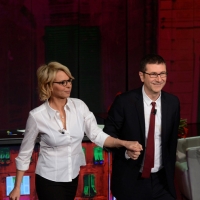 Foto Nicoloro G. 10/03/2013 Milano Trasmissione televisiva su Rai3 " Che tempo che fa " condotta da Fabio Fazio. nella foto Maria De Filippi – Fabio Fazio