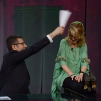 Foto Nicoloro G. 10/03/2013 Milano Trasmissione televisiva su Rai3 " Che tempo che fa " condotta da Fabio Fazio. nella foto Fabio Fazio – Luciana Littizzetto