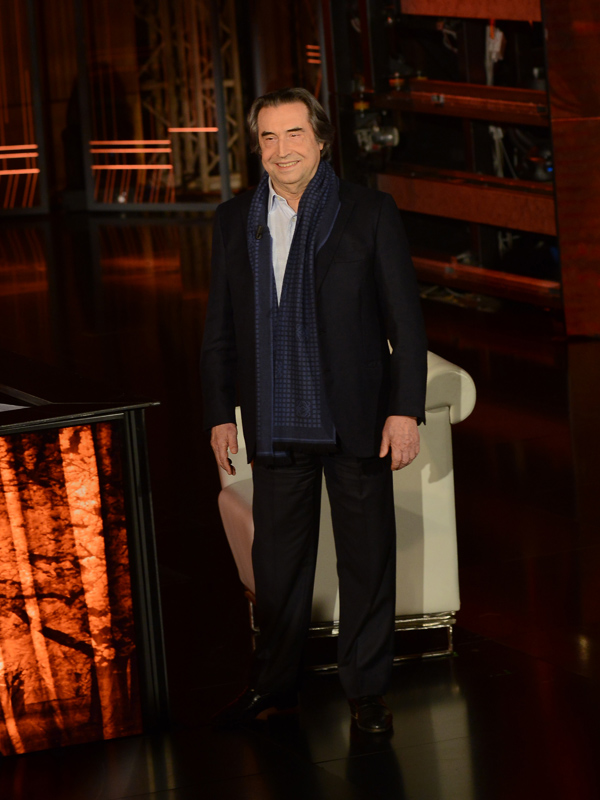 Foto Nicoloro G. 10-01-2016 Milano Trasmissione televisiva su Rai 3 ' Che tempo che fa '. nella foto il maestro Riccardo Muti.