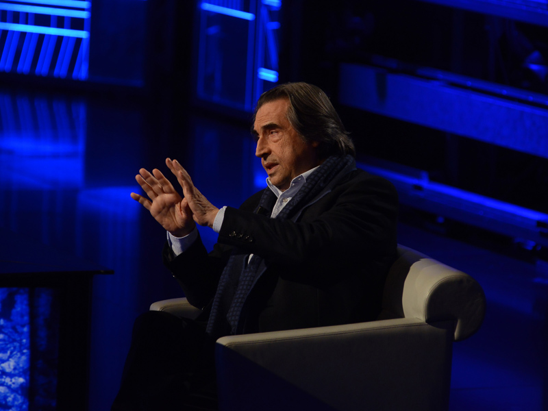 Foto Nicoloro G. 10-01-2016 Milano Trasmissione televisiva su Rai 3 ' Che tempo che fa '. nella foto il maestro Riccardo Muti.