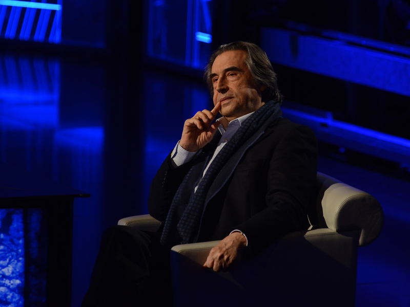 Foto Nicoloro G. 10-01-2016 Milano Trasmissione televisiva su Rai 3 ' Che tempo che fa '. nella foto il maestro Riccardo Muti.