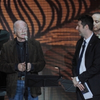 Foto Nicoloro G. 10/04/2011 Milano Trasmissione televisiva su Rai3 " Che tempo che fa " condotta da Fabio Fazio. nella foto Gino Paoli – Fabio Fazio