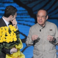 Foto Nicoloro G. 10/04/2011 Milano Trasmissione televisiva su Rai3 " Che tempo che fa " condotta da Fabio Fazio. nella foto Fabio Fazio – Gianni Boncompagni