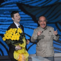 Foto Nicoloro G. 10/04/2011 Milano Trasmissione televisiva su Rai3 " Che tempo che fa " condotta da Fabio Fazio. nella foto Fabio Fazio – Gianni Boncompagni