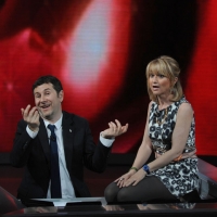 Foto Nicoloro G. 10/04/2011 Milano Trasmissione televisiva su Rai3 " Che tempo che fa " condotta da Fabio Fazio. nella foto Fabio Fazio – Luciana Littizzetto