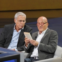 Foto Nicoloro G. 16/10/2011 Milano Trasmissione su Rai3 ” Che tempo che fa ” condotta da Fabio Fazio. nella foto Teo Teocoli – Claudio Bisio