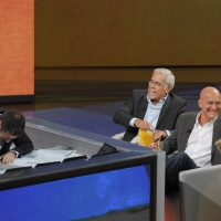 Foto Nicoloro G. 16/10/2011 Milano Trasmissione su Rai3 ” Che tempo che fa ” condotta da Fabio Fazio. nella foto Fabio Fazio – Teo Teocoli – Claudio Bisio