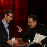 Foto Nicoloro G.   17/10/2015  Milano    Trasmissione televisiva su Rai 3 ' Che fuori tempo che fa '. nella foto Fabio Fazio e l' attore Nino Frassica.