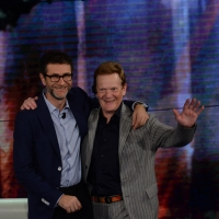 Foto Nicoloro G.   18/10/2014   Milano    Trasmissione televisiva su Rai 3 ' Che tempo che fa '. nella foto Fabio Fazio e l' artista funambolo Philippe Petit.