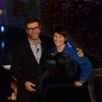 Foto Nicoloro G.   18/10/2015    Milano   Trasmissione televisiva su Rai 3 ' Che tempo che fa '. nella foto Fabio Fazio e l' astronauta Samantha Cristoforetti.