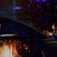Foto Nicoloro G.   18/10/2015    Milano   Trasmissione televisiva su Rai 3 \' Che tempo che fa \'. nella foto Fabio Fazio e l\' astronauta Samantha Cristoforetti.
