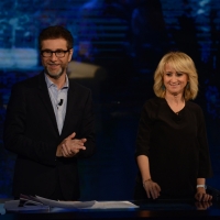 Foto Nicoloro G.   18/10/2015    Milano   Trasmissione televisiva su Rai 3 ' Che tempo che fa '. nella foto Fabio Fazio e Luciana Littizzetto.