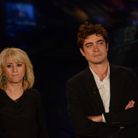 Foto Nicoloro G.   18/10/2015    Milano   Trasmissione televisiva su Rai 3 ' Che tempo che fa '. nella foto gli attori Riccardo Scamarcio e Luciana Littizzetto.