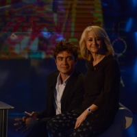 Foto Nicoloro G.   18/10/2015    Milano   Trasmissione televisiva su Rai 3 ' Che tempo che fa '. nella foto gli attori Riccardo Scamarcio e Luciana Littizzetto.