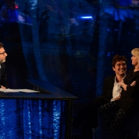 Foto Nicoloro G.   18/10/2015    Milano   Trasmissione televisiva su Rai 3 ' Che tempo che fa '. nella foto da sinistra Fabio Fazio e Riccardo Scamarcio con Luciana Littizzetto.