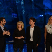Foto Nicoloro G.   18/10/2015    Milano   Trasmissione televisiva su Rai 3 ' Che tempo che fa '. nella foto da sinistra Fabio Fazio, Luciana Littizzetto, Riccardo Scamarcio e Filippa Lagerback.