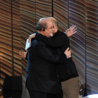 Foto Nicoloro G. 19/11/2012 Milano Trasmissione televisiva su Rai3 ” Che tempo che fa ” condotta da Fabio Fazio. nella foto Roberto Saviano – Salman Rushdie