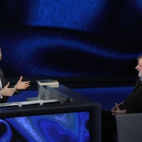 Foto Nicoloro G. 19/03/2011 Milano Trasmissione televisiva su Rai3 " Che tempo che fa " condotta da Fabio Fazio. nella foto Fabio Fazio – Francesco Guccini
