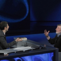 Foto Nicoloro G. 19/03/2011 Milano Trasmissione televisiva su Rai3 " Che tempo che fa " condotta da Fabio Fazio. nella foto Fabio Fazio – Francesco Guccini