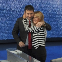 Foto Nicoloro G. 19/11/2011 Milano Trasmissione televisiva su Rai3 " Che tempo che fa " condotta da Fabio Fazio. nella foto Fabio Fazio – Dori Ghezzi