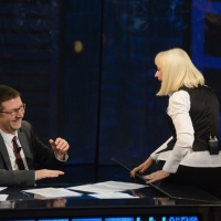 Foto Nicoloro G. 20/04/2013 Milano Trasmissione televisiva su Rai3 " Che tempo che fa " condotta da Fabio Fazio. nella foto Fabio Fazio – Raffaella Carrà
