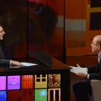 Foto Nicoloro G. 20/04/2013 Milano Trasmissione televisiva su Rai3 " Che tempo che fa " condotta da Fabio Fazio. nella foto Fabio Fazio – Massimo Gramellini  
