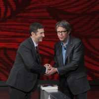 Foto Nicoloro G.  20/03/2011 Milano Trasmissione televisiva su Rai3 " Che tempo che fa " condotta da Fabio Fazio. nella foto Fabio Fazio – Jonathan Franzen